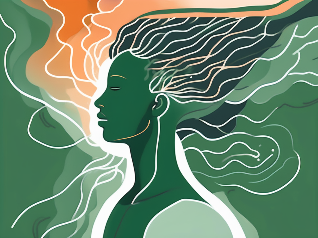 A human silhouette with highlighted vagus nerve