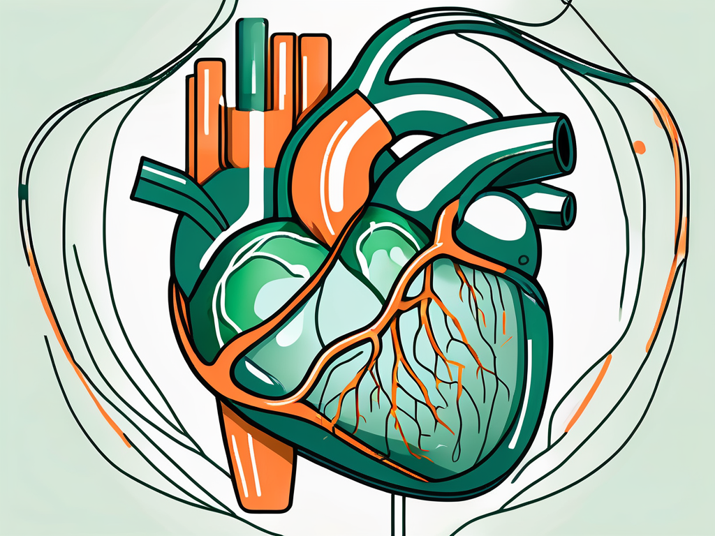 A human heart connected with the vagus nerve