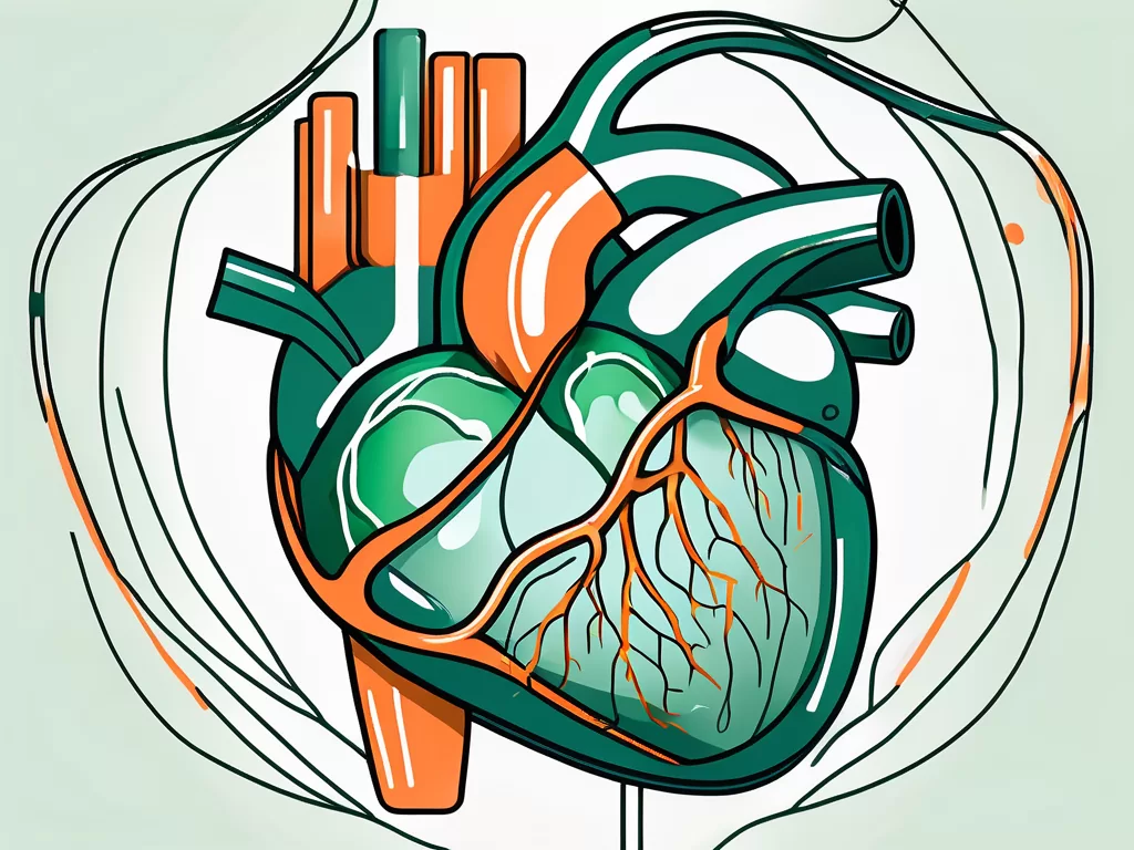 A human heart connected with the vagus nerve