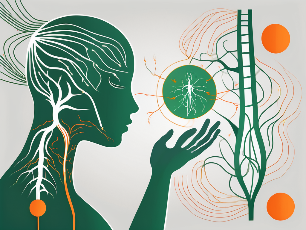 A human body silhouette highlighting the path of the vagus nerve