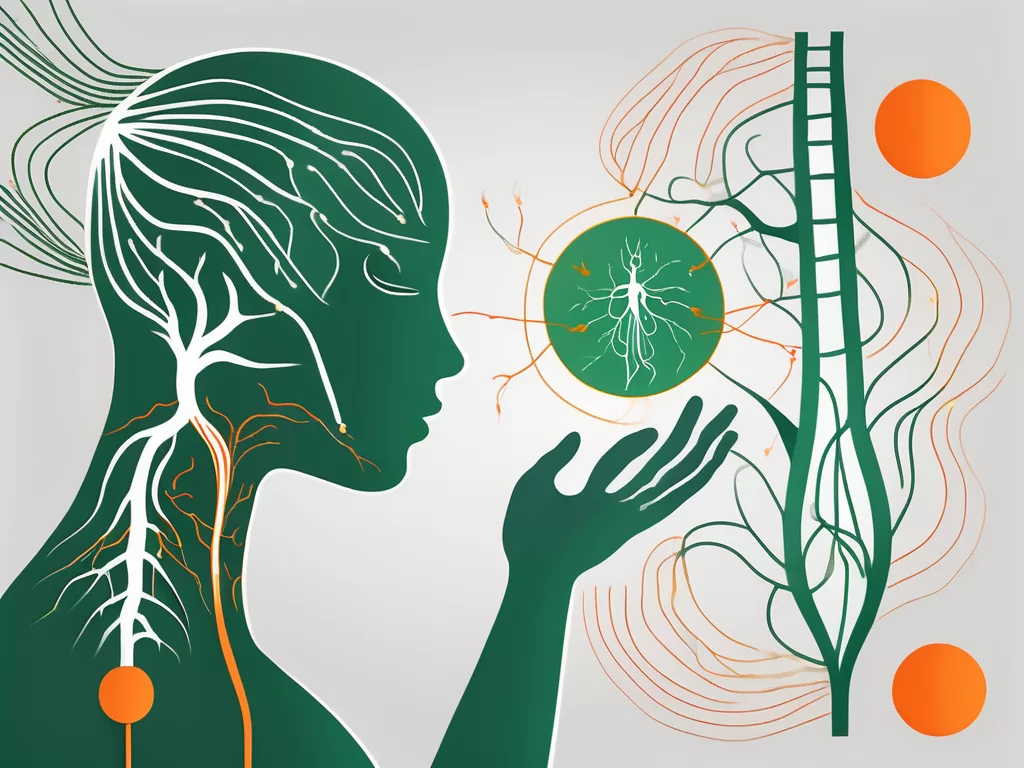 A human body silhouette highlighting the path of the vagus nerve