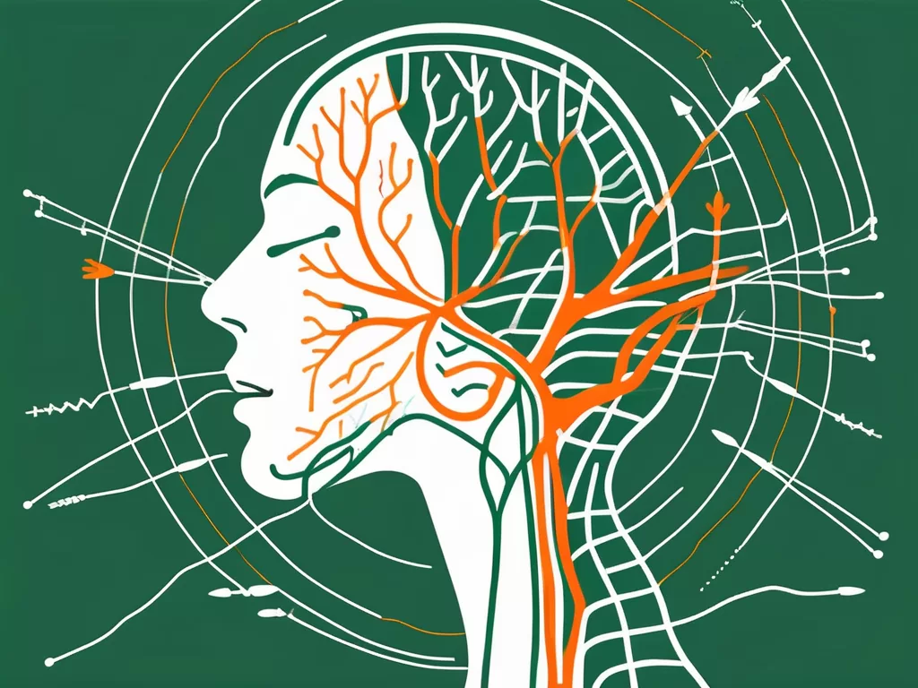 The vagus nerve highlighted in a human body