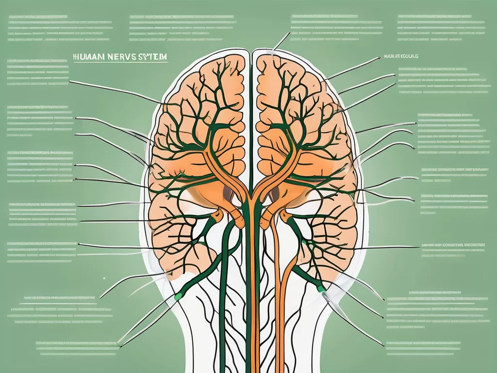 The human nervous system highlighting the vagus nerve