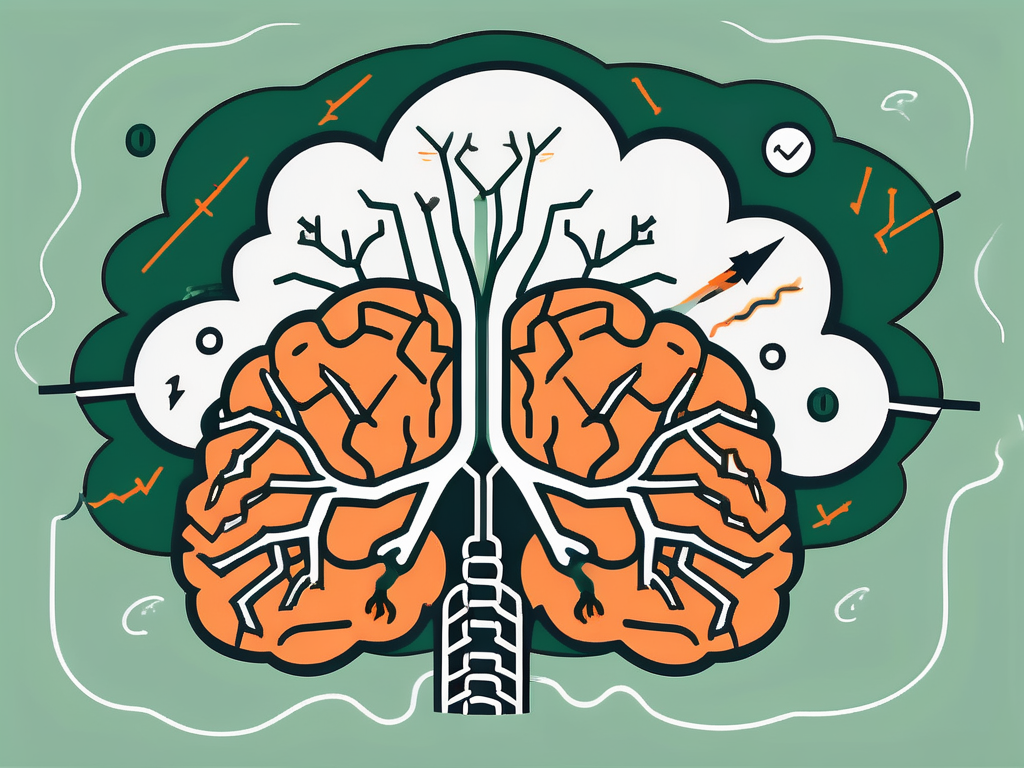 A stressed brain with highlighted vagus nerve
