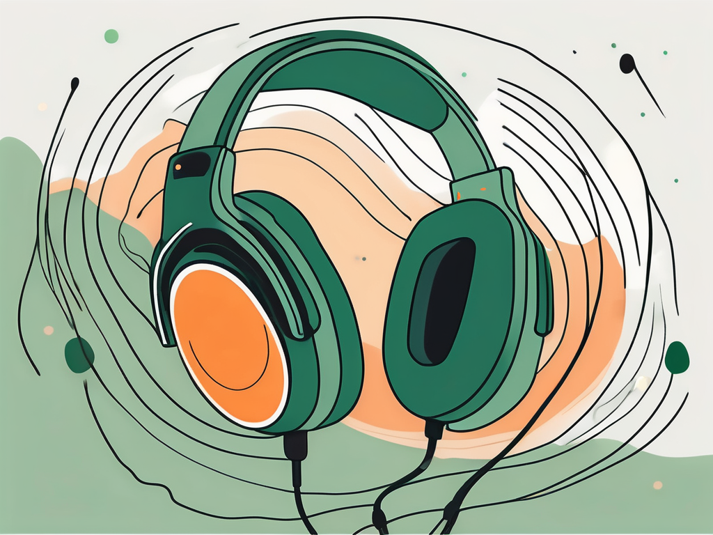 A pair of headphones resting on a pillow