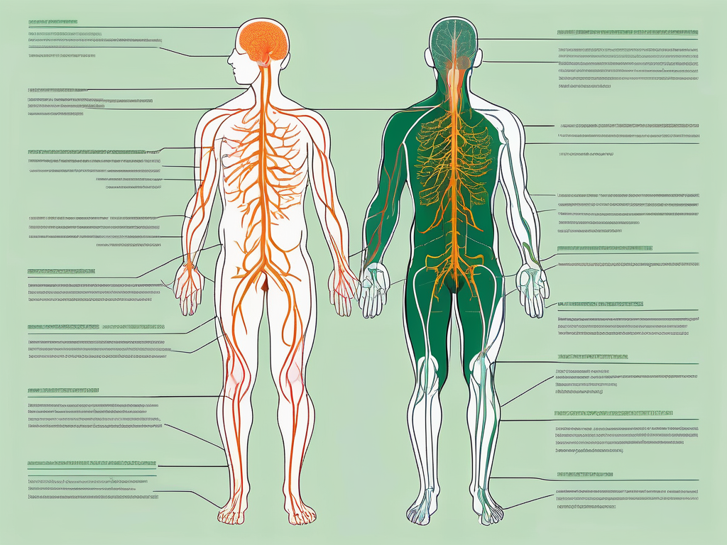 The human body highlighting the path and location of the vagus nerve
