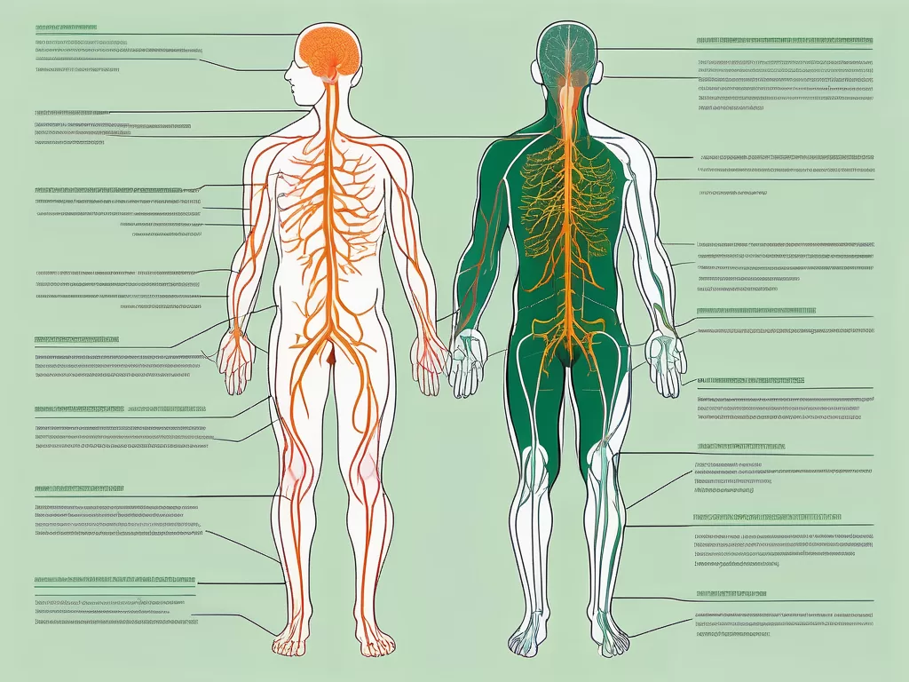 The human body highlighting the path and location of the vagus nerve