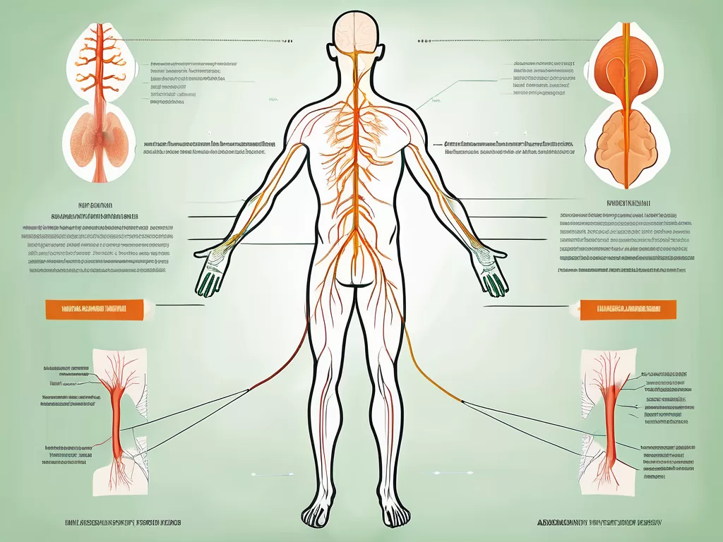 The vagus nerve in a human body