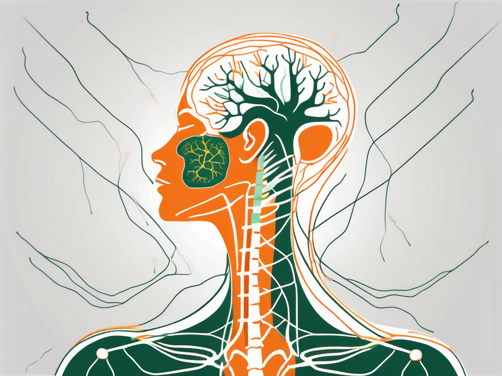 The human neck showing the cervical spine and the vagus nerve