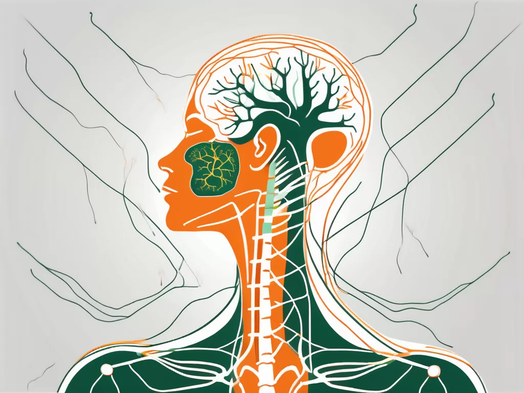 The human neck showing the cervical spine and the vagus nerve