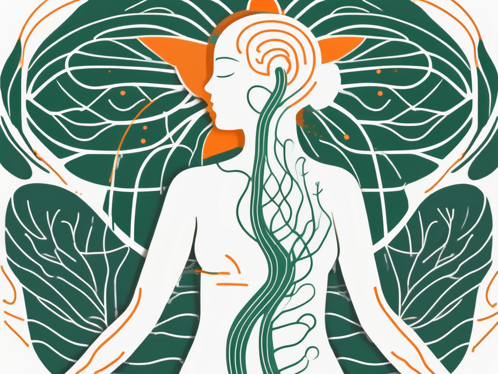 A human silhouette with the vagus nerve highlighted