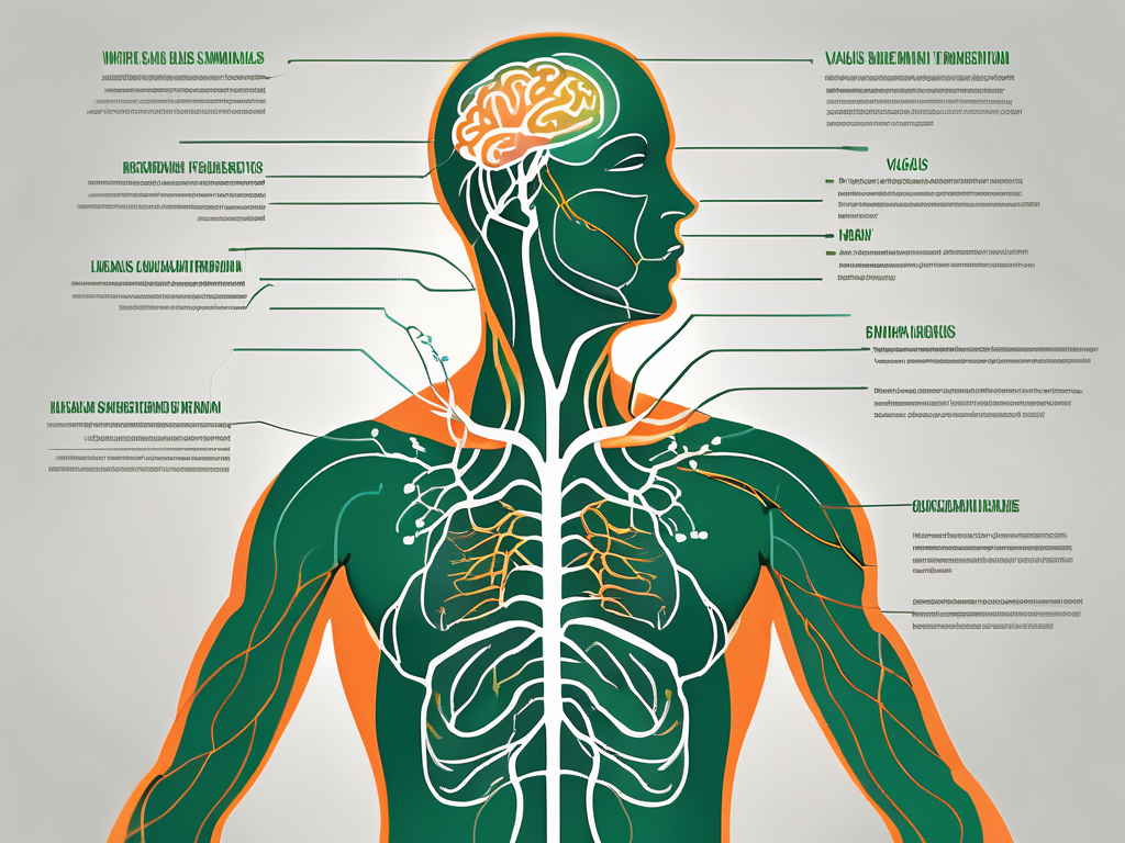 The left vagus nerve highlighted in the human body