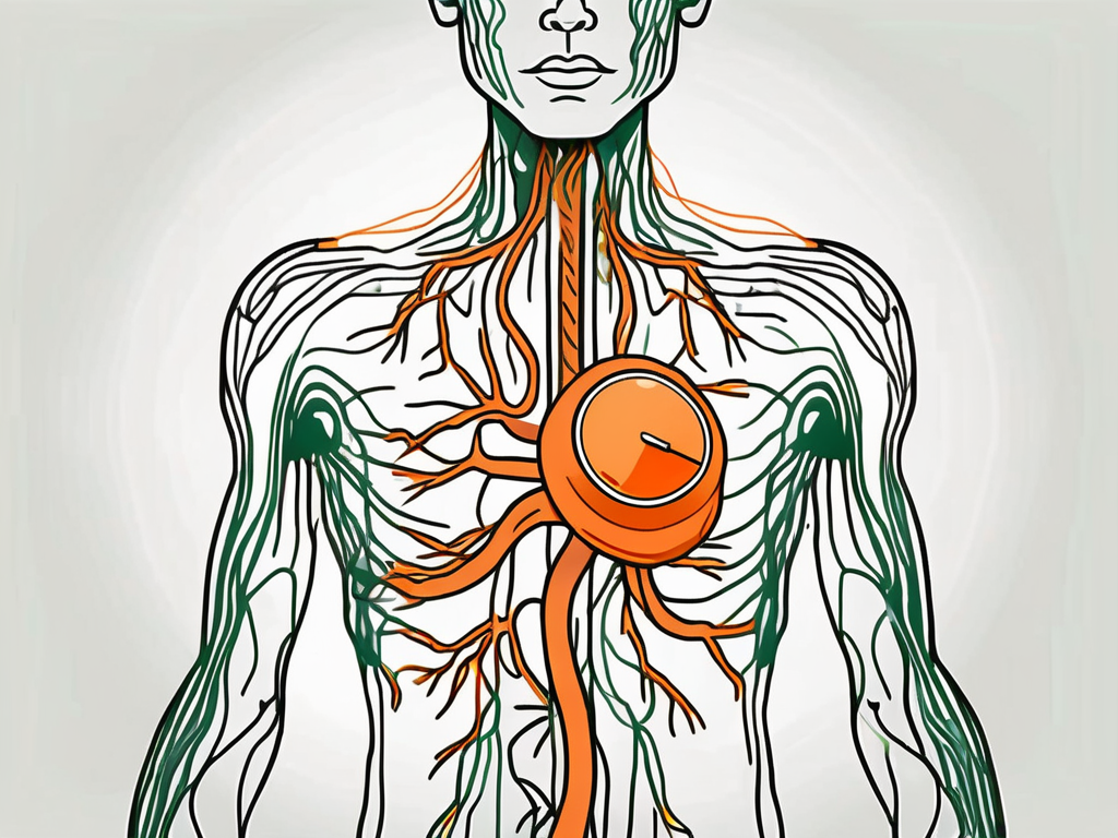 The vagus nerve in a human body