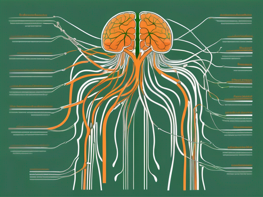 The human nervous system highlighting the vagus nerve