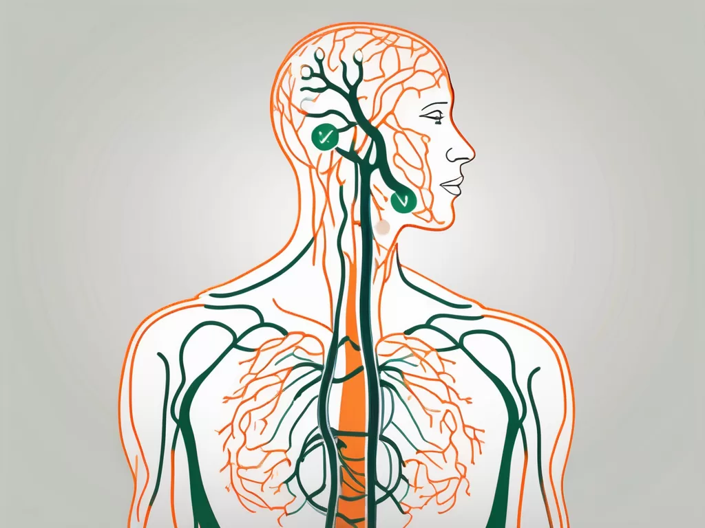 A compressed vagus nerve in a human body silhouette