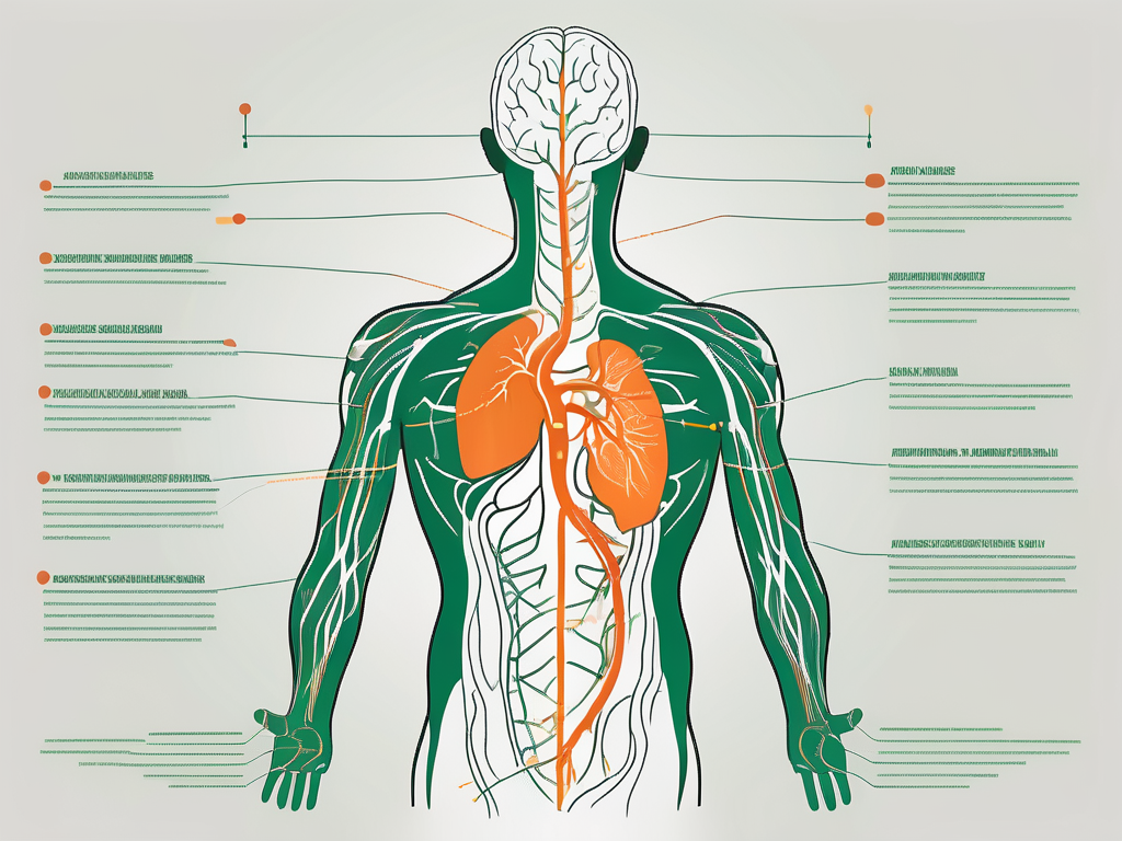 The vagus nerve in a human body