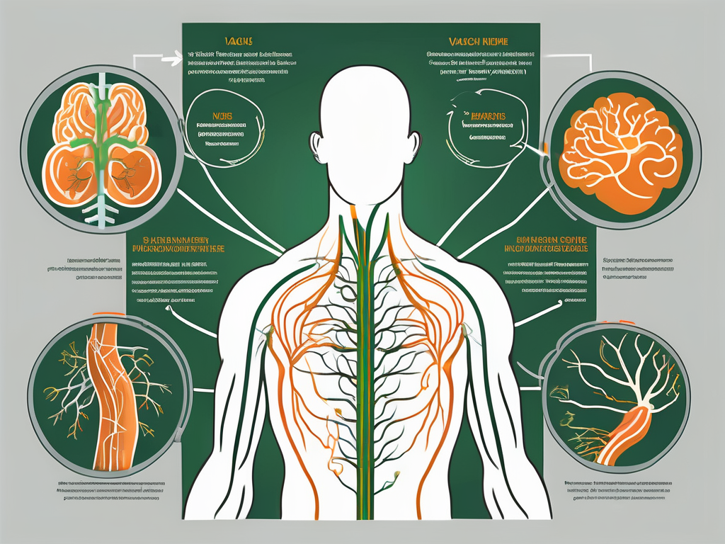 The vagus nerve in a human body