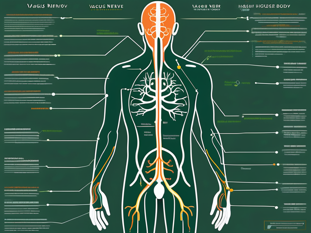The vagus nerve in a human body