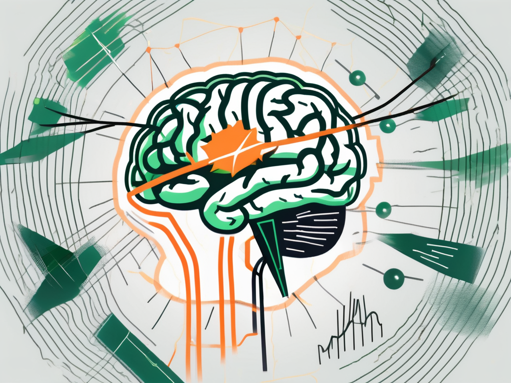 A brain with highlighted nervus vagus
