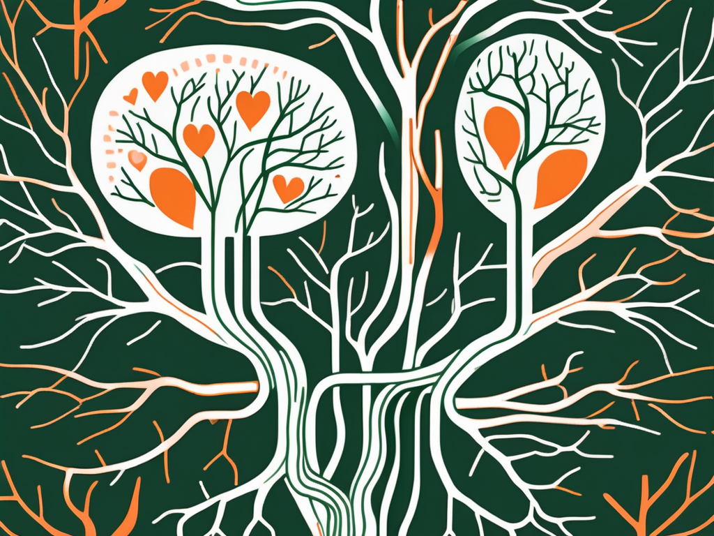 The vagus nerve represented as a tree with branches extending out to different organs such as the heart