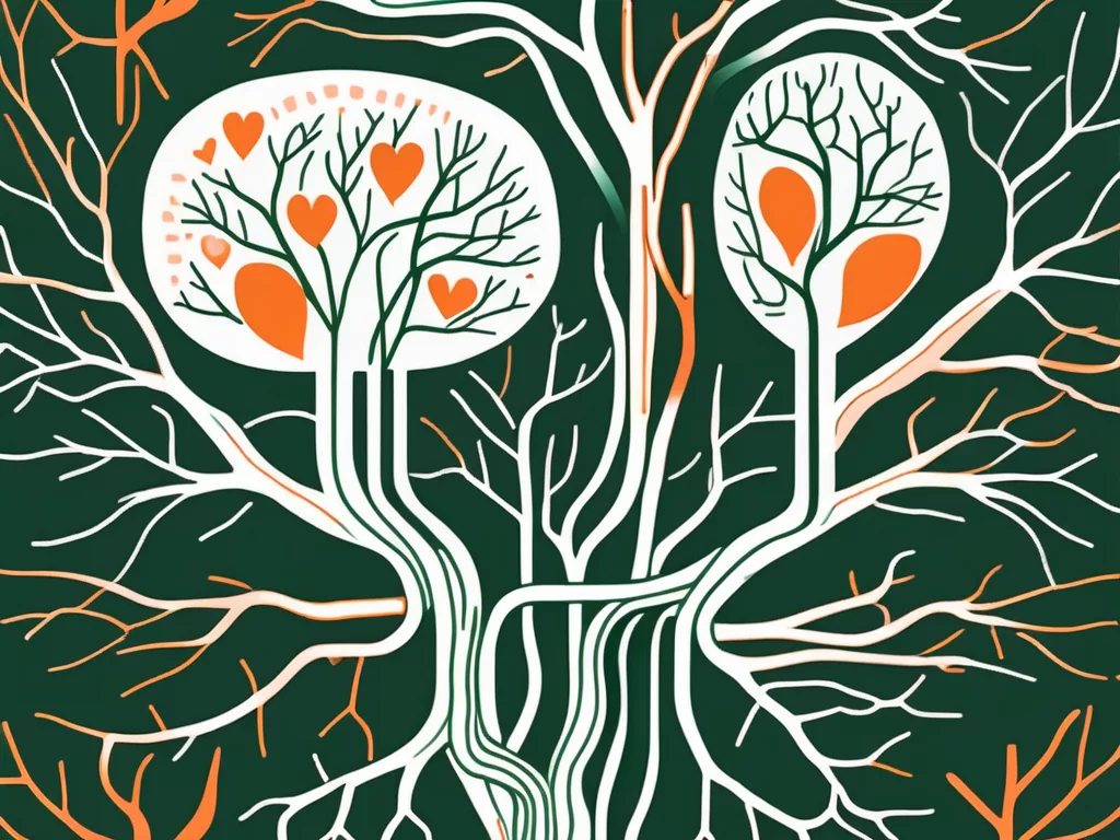 The vagus nerve represented as a tree with branches extending out to different organs such as the heart