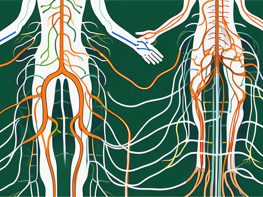The human nervous system highlighting the vagus nerve