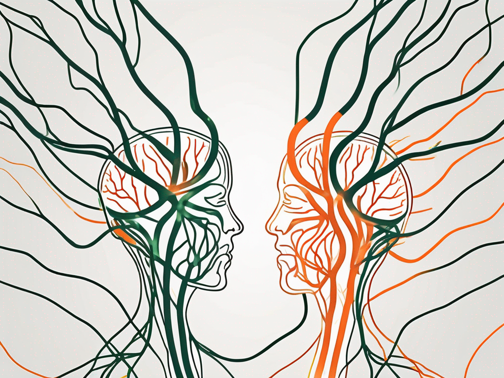 The vagus nerve highlighting its path from the brain through various organs in the body