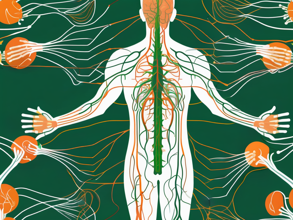 The human body with the vagus nerve highlighted