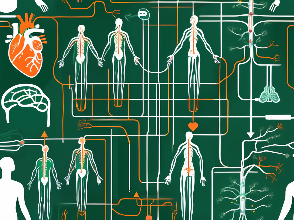 The human nervous system highlighting the vagus nerve