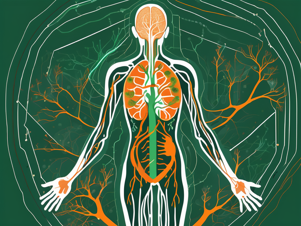 The vagus nerve in a human body