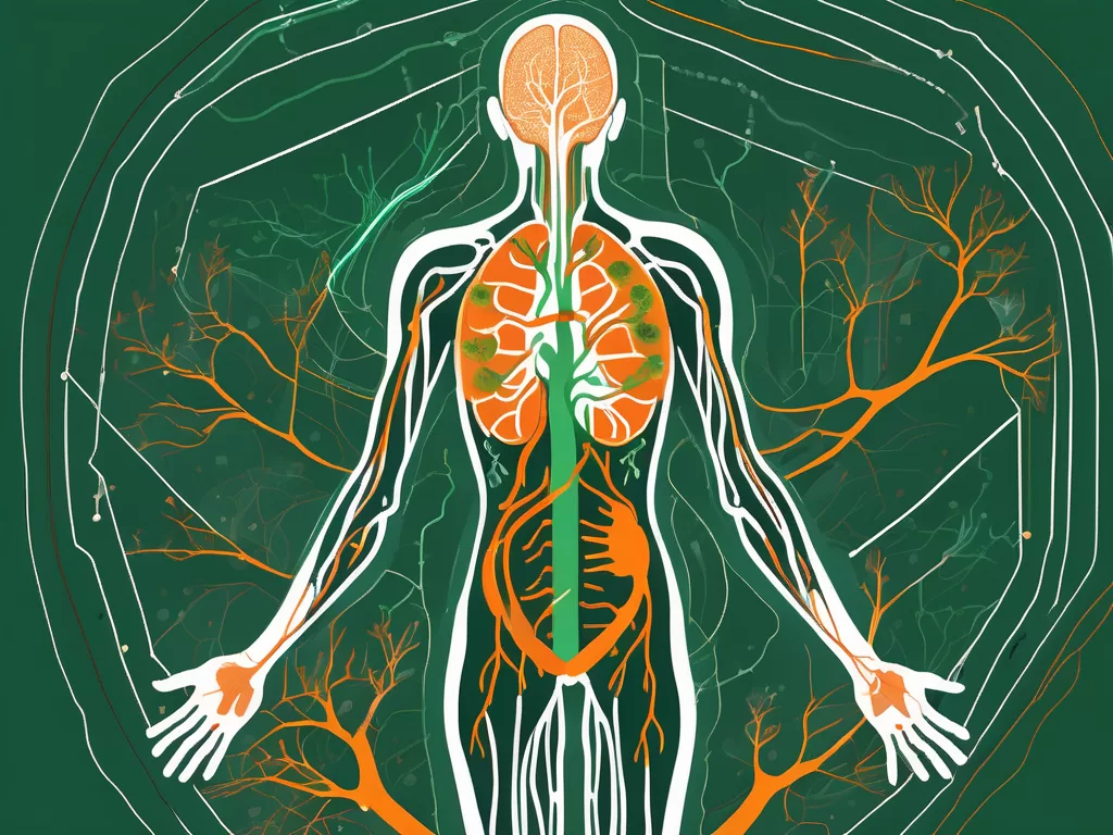 The vagus nerve in a human body