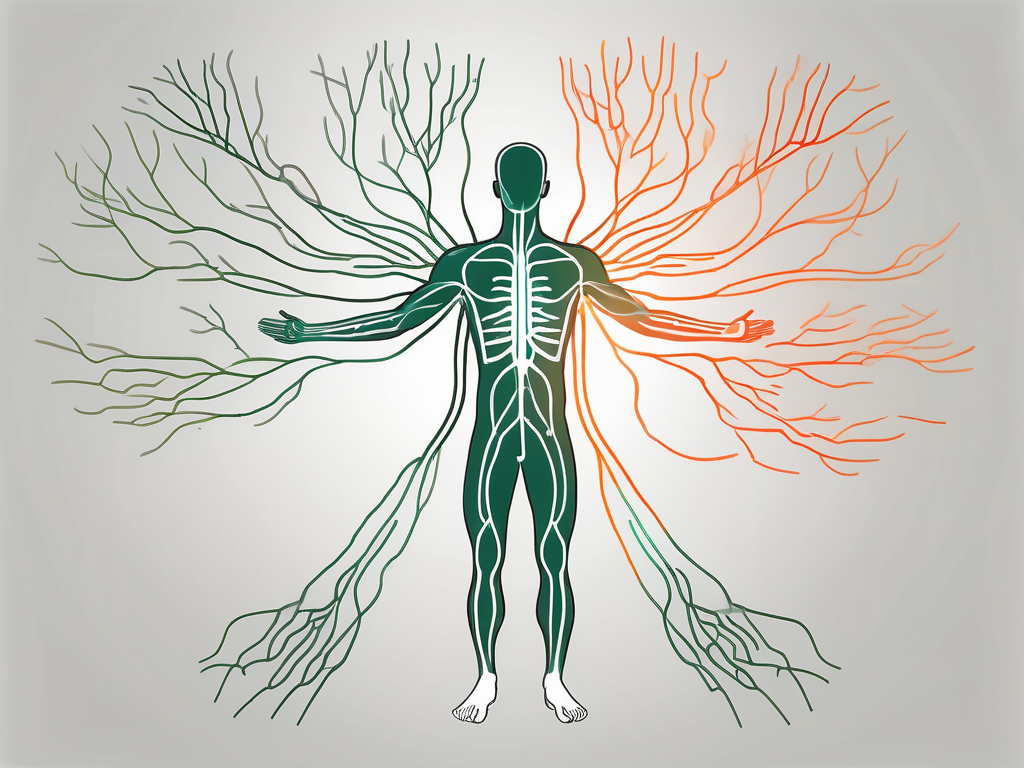 The vagus nerve in a human body with visual cues indicating its optimization