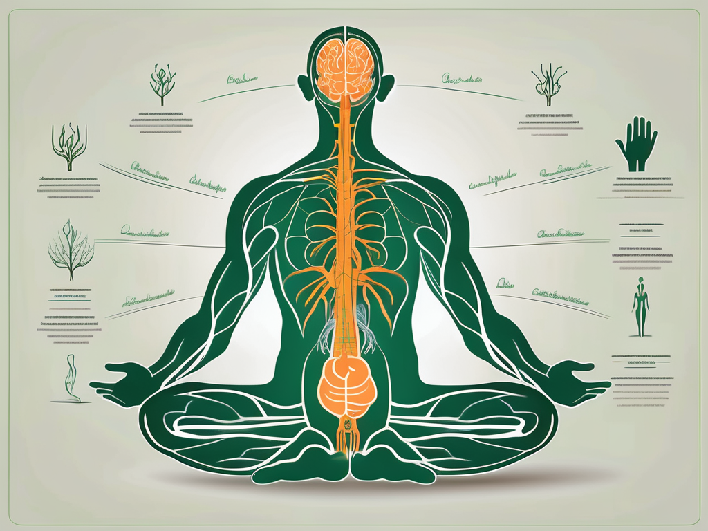 A human body silhouette highlighting the path of the vagus nerve