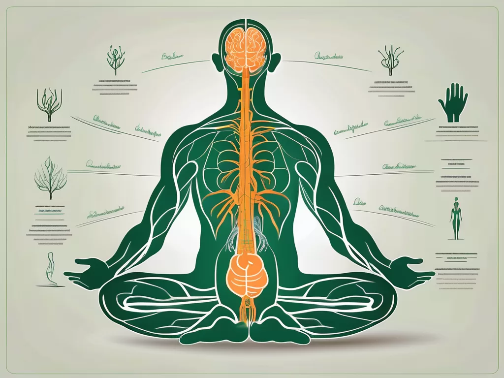 A human body silhouette highlighting the path of the vagus nerve