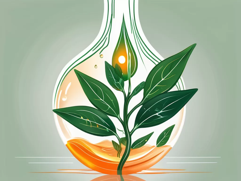 A droplet of vagus nerve oil falling onto a healthy