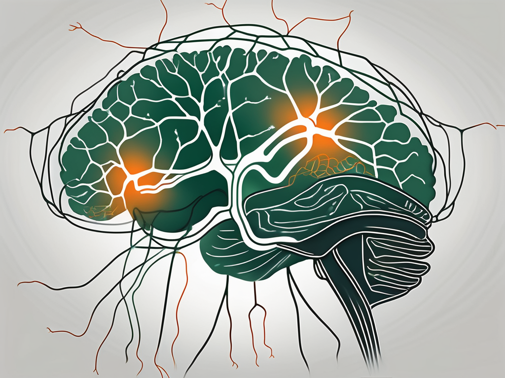 A thyroid gland with the vagus nerve highlighted