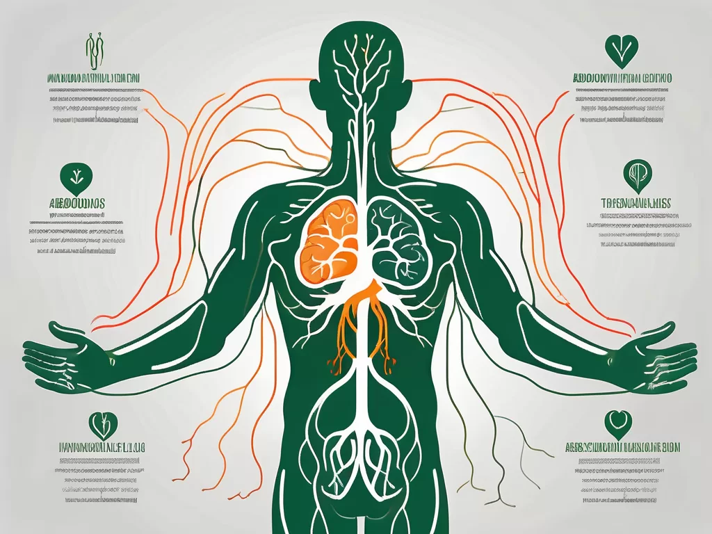 The vagus nerve in a human body