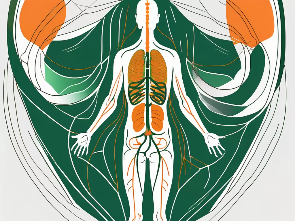 The nervus vagus as it travels through the mediastinum area in the human body