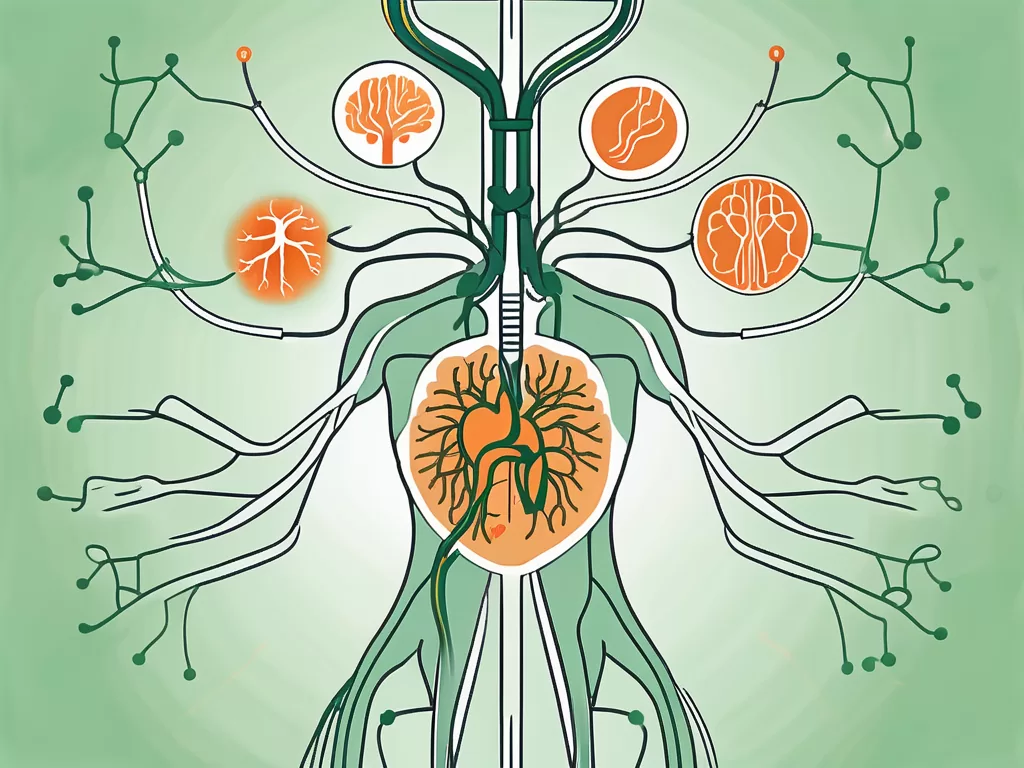 The vagus nerve system highlighting its connection with different organs in the human body