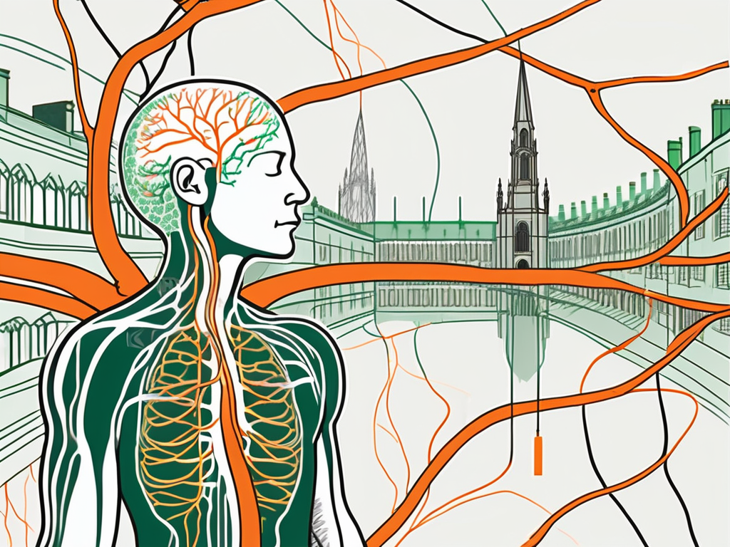 The vagus nerve highlighted in a human body