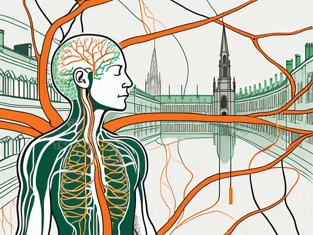 The vagus nerve highlighted in a human body