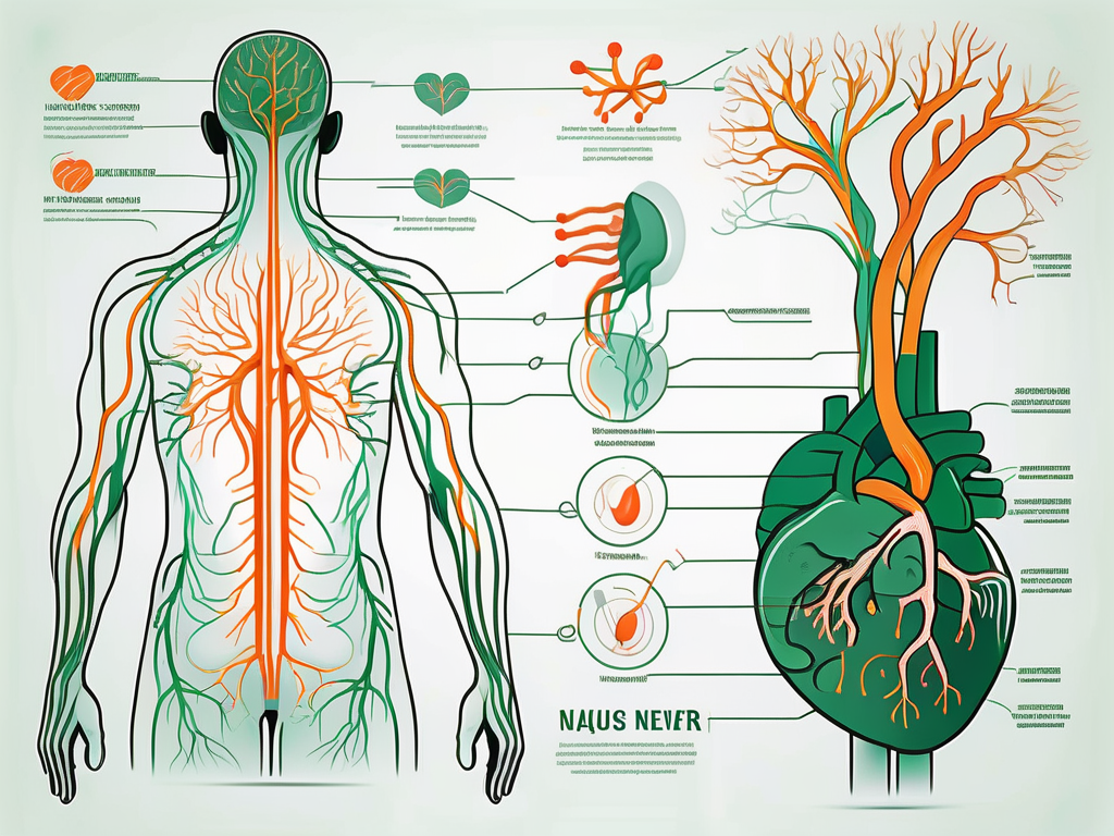 The vagus nerve in a human body