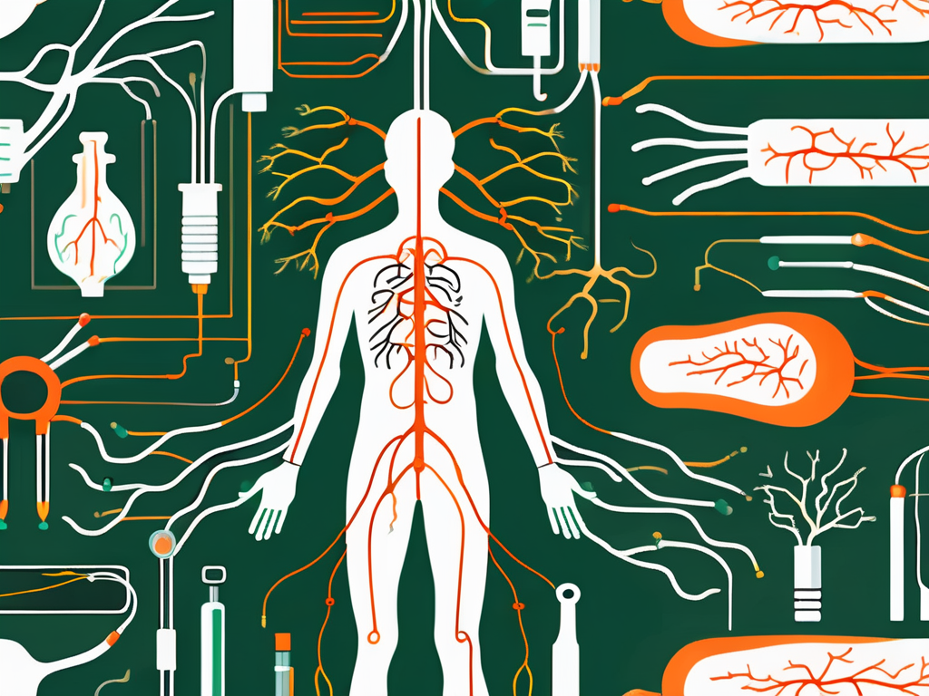 The human nervous system highlighting the vagus nerve