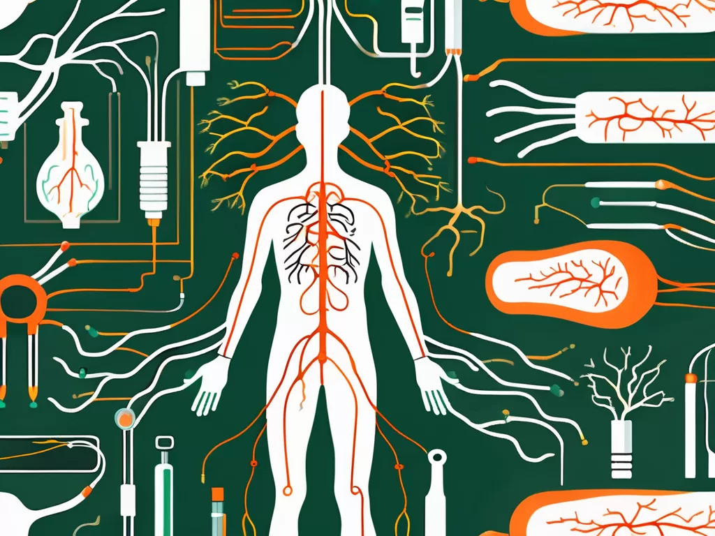 The human nervous system highlighting the vagus nerve