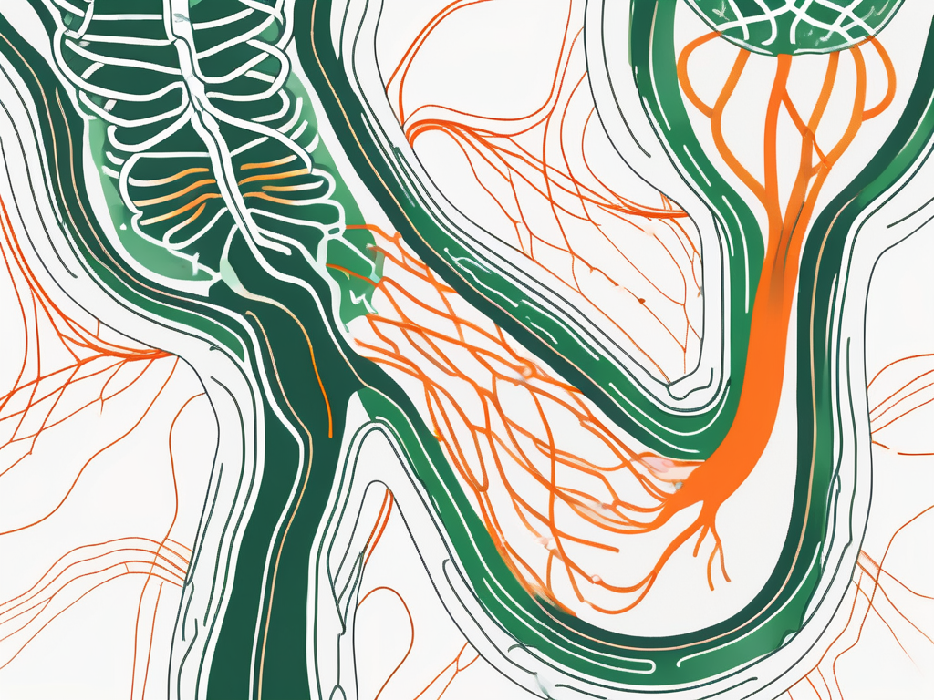 The nervus vagus (depicted as a neural pathway) interacting with the pancreas