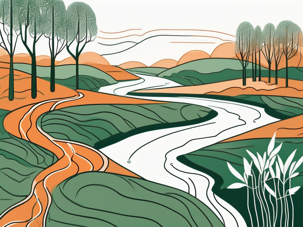 A peaceful scene with a symbolic representation of the vagus nerve