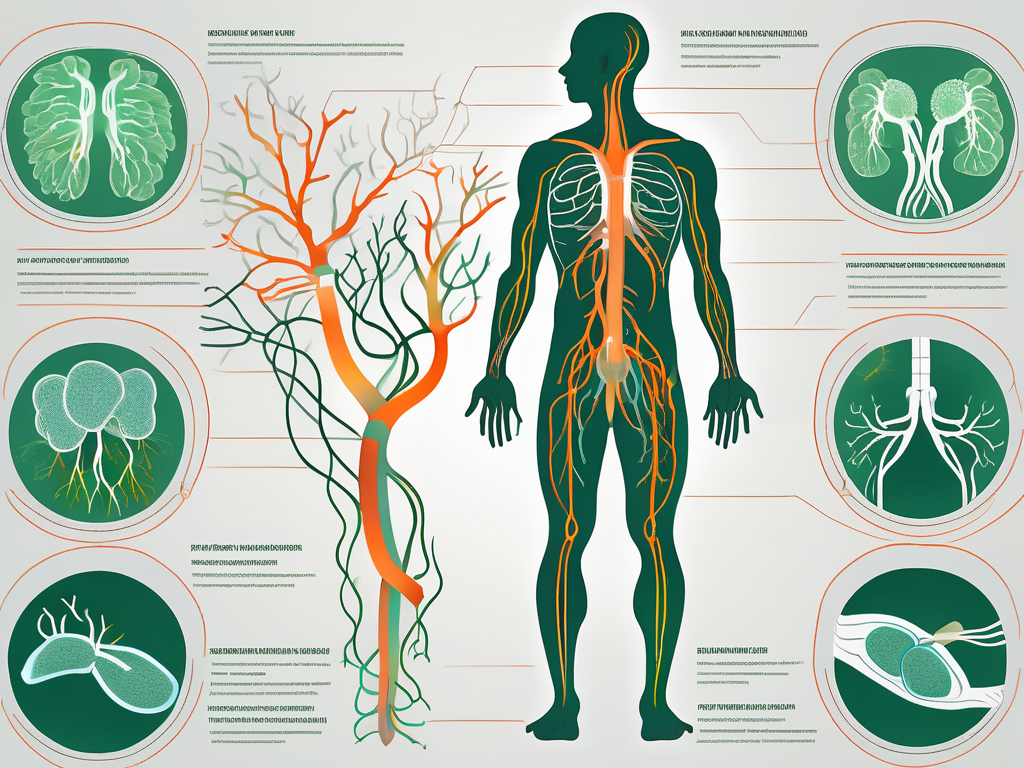 The human body with focus on the vagus nerve highlighted