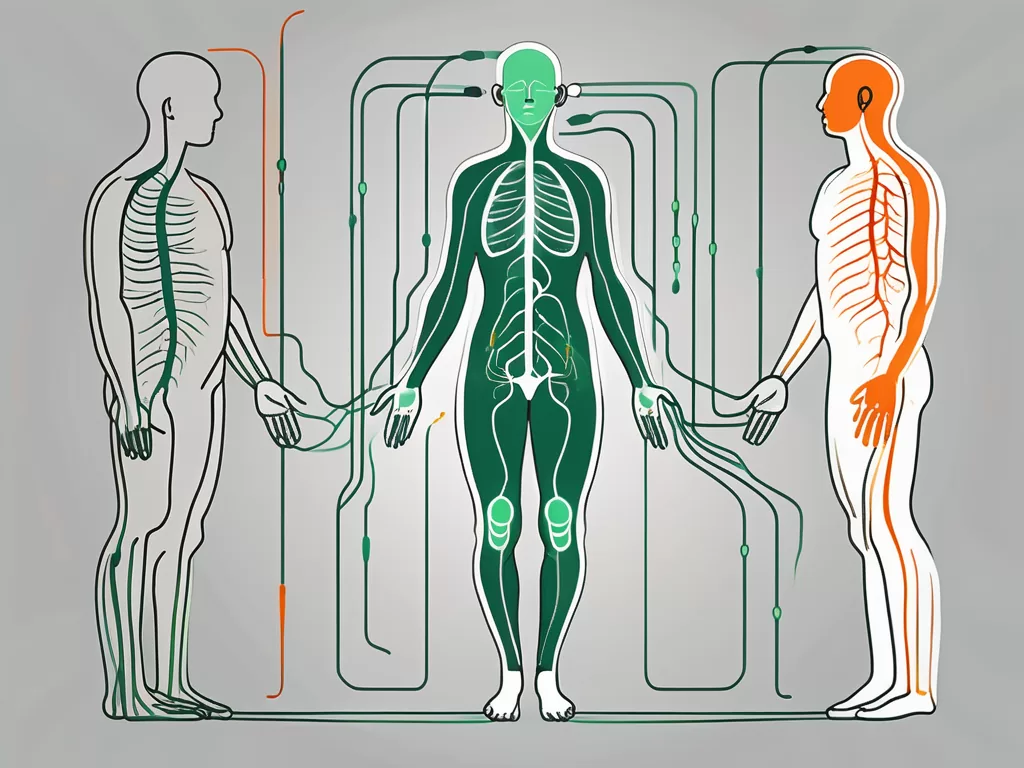 The human body with the vagus nerve highlighted