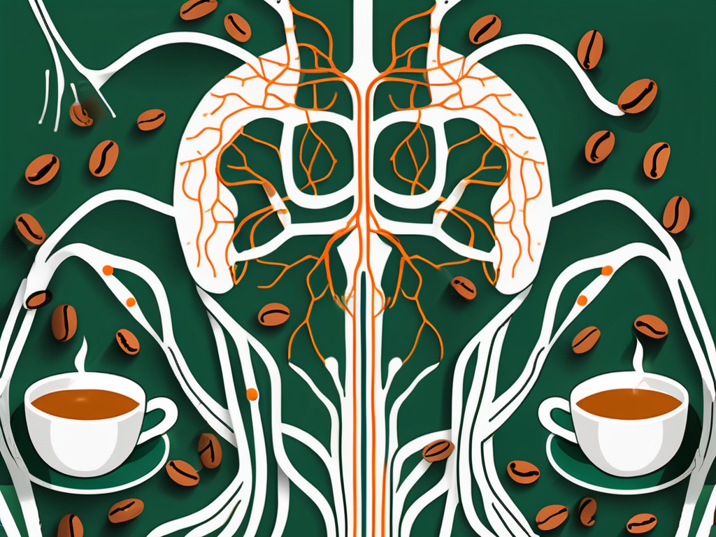 A stylized human nervous system with the vagus nerve highlighted