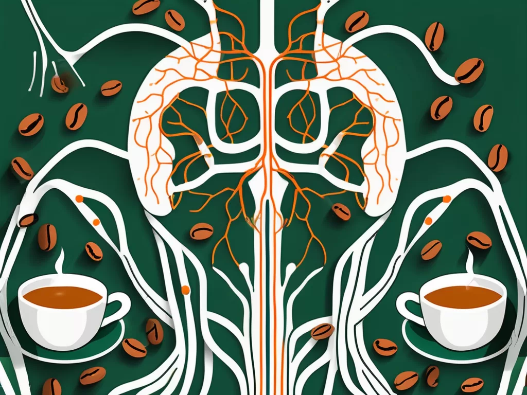 A stylized human nervous system with the vagus nerve highlighted